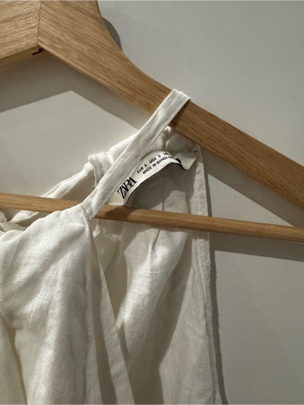 Linen White Halter Crossover Camisole Zara S - Picture 3 of 5